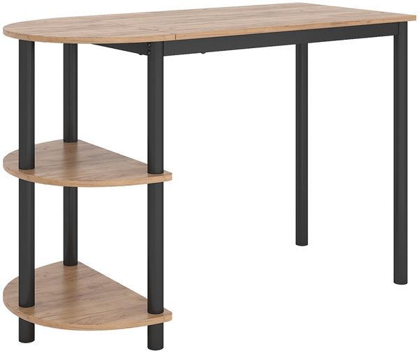 Küchentisch Freetown Goldkraft Eiche/Schwarz 110 x 50 cm mit offene Ablagen Vicco
