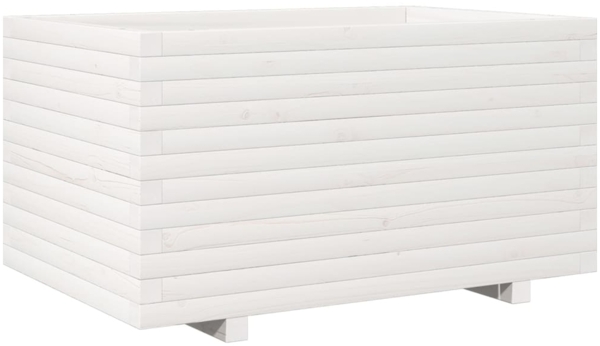 vidaXL Pflanzkübel Weiß 90x60x49,5 cm Massivholz Kiefer 847384