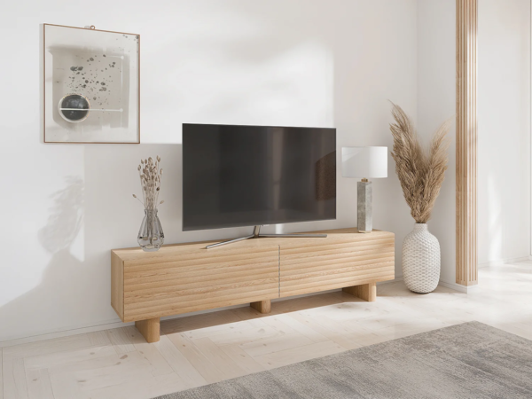 Vente-unique - TV-Möbel mit 2 Türen - MDF - 180 cm - Holzfarben - LUDIMA