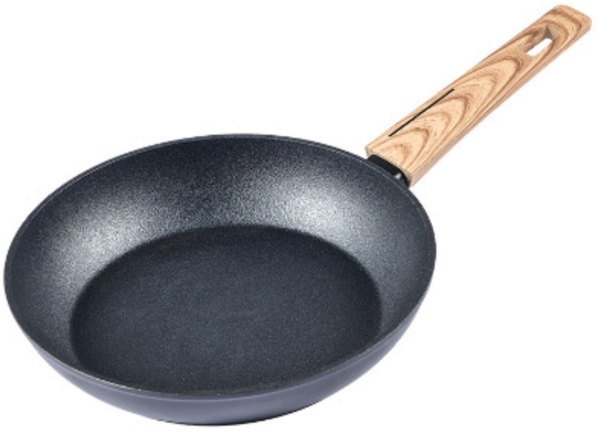 Bratpfanne in Schwarz mit Holzgriff - geeignet für alle Herdarten ø20cm