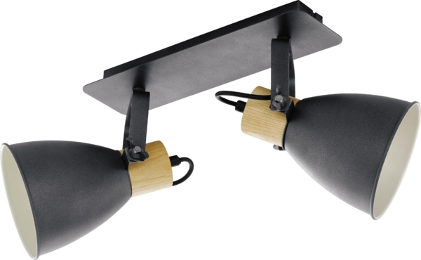 Eglo 2er Spot Coswarth anthrazit holz 48 x 14 x 24 cm E27