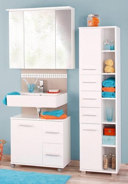 Schildmeyer Spiegelschrank 126760, melaminharzbeschichtete Spanplatte, Weiß, 80 x 16 x 72,3 cm Bild 3