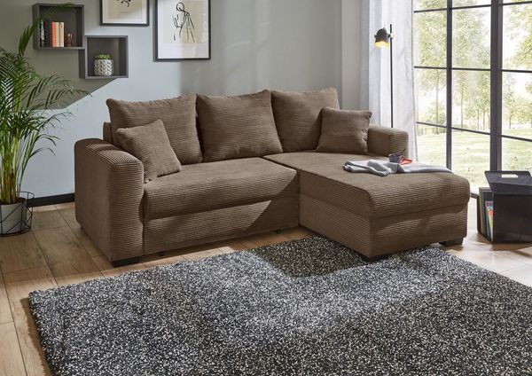 Jockenhöfer Gruppe Ecksofa Elmau L-Form, B: 235 cm, Liegef. 142x191 cm, mit Bettfunktion, Bettkasten & 2 Zierkissen