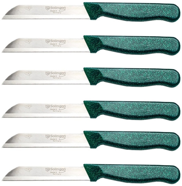Visaggio Obstmesser Solingen Allzweckmesser Schälmesser Gemüsemesser Küchenmesser, Wellenschliff Solingen Messer, Flitter Optik, Edelstahl (rostfrei) Bild 1