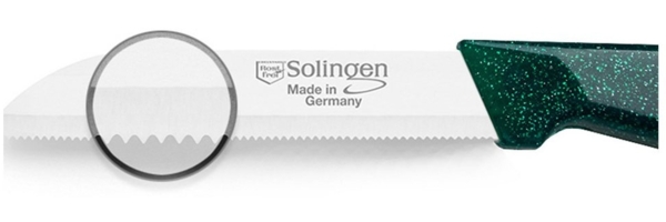 Visaggio Obstmesser Solingen Allzweckmesser Schälmesser Gemüsemesser Küchenmesser, Wellenschliff Solingen Messer, Flitter Optik, Edelstahl (rostfrei) Bild 2