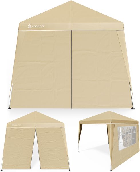 CASARIA® Set 3x3m Pavillon und 2x Seitenteil beige