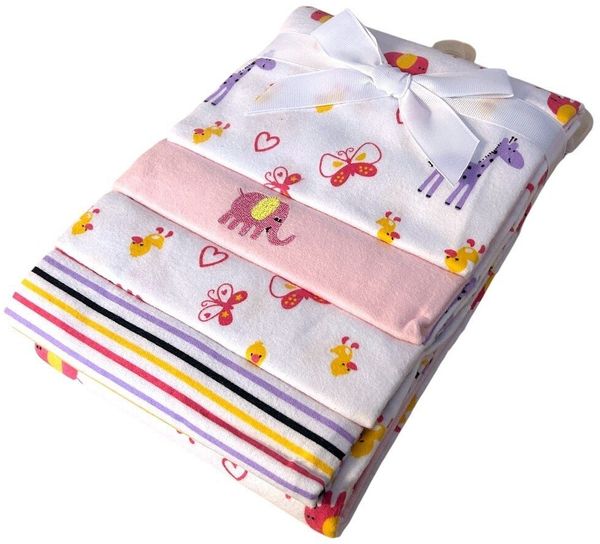 4er Pack Moltontücher » Geschenkset » Baby Spucktuch 76 x 76 cm » Wickelunterlage aus Baumwolle » leichte Decke & Stilltuch » Baby Starter-Set - Tiere