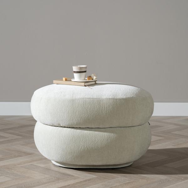 Bronx71 Hocker Mia Chenille mintgrün oval