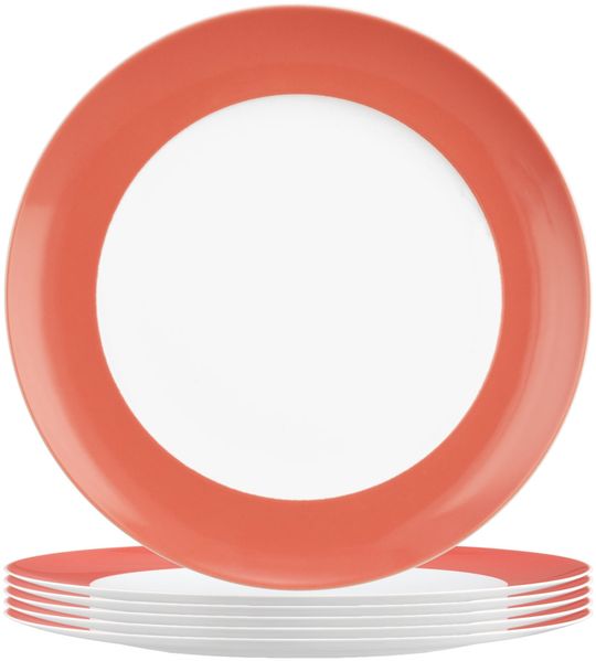 Seltmann Weiden Liberty Pure Colors Frühstücksteller ø 22,5 cm 6er Set - Flamingo Red