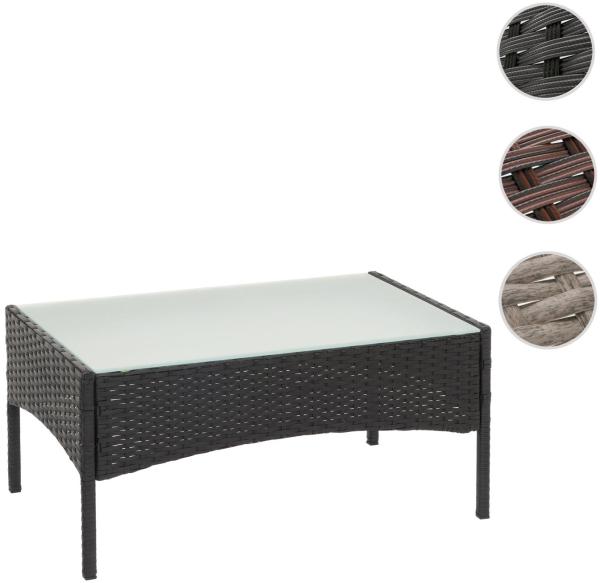 Poly-Rattan Gartentisch Halden, Beistelltisch Tisch mit Glasplatte ~ anthrazit Bild 8