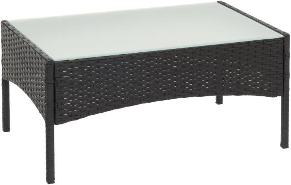 Poly-Rattan Gartentisch Halden, Beistelltisch Tisch mit Glasplatte ~ anthrazit Bild 7