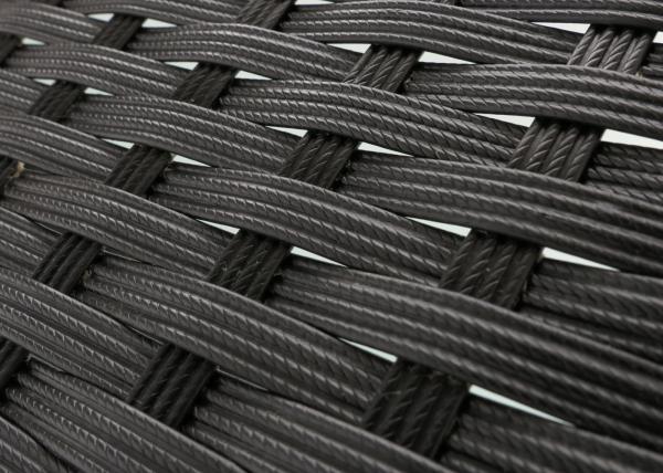 Poly-Rattan Gartentisch Halden, Beistelltisch Tisch mit Glasplatte ~ anthrazit Bild 2