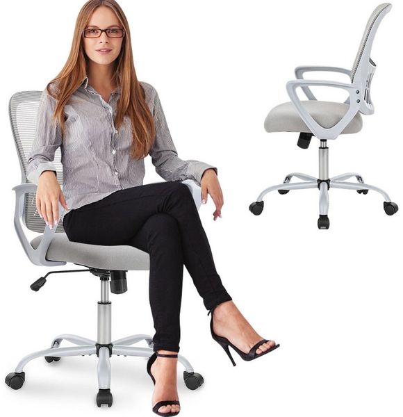 IDEASY Armlehnstuhl Bürostuhl Ergonomischer, Schreibtischstuhl Chefsessel, Höhenverstellbar und Rückenlehne, fünf leise Räder
