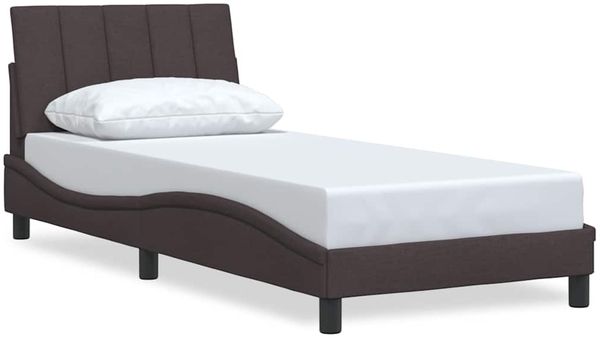 Einzelbettgestell Design für Erwachsene ohne Matratze Dunkelbraun 90x190 cm Stoff d4495e