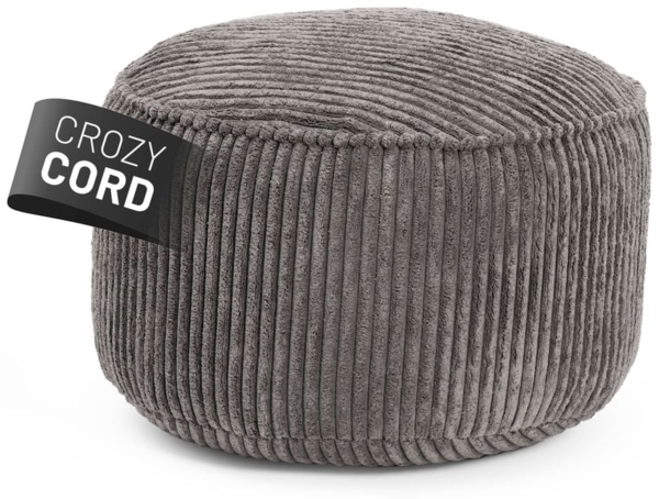 Lumaland Pouf Sitzhocker Cord Ablage kompakt 25x45 cm, pflegeleicht, Indoor Relaxen