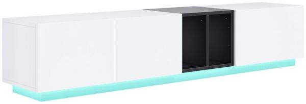 autolock Lowboard TV-Schrank TV-Board TV-Ständer in Schwarz-Weiß-Kontrast (190 × 40 × 35 cm), Moderner Fernsehschrank Kommode für Wohnzimmer Schlafzimmer