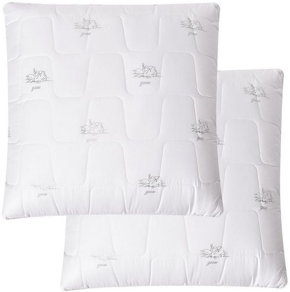SEI Design Kopfkissen Kopfkissen [ 4-er Pack ] Kissen Mirkofaser Seitenschläferkissen 80x80, Füllung: luxuriöse Mikrofaser, Bezug: Mikrofaser gesteppt, Seitenschläfer, Bauchschläfer, Rückenschläfer, Kissen, 4x Kopfkissen, Avegane Alternative zu Daunenk...