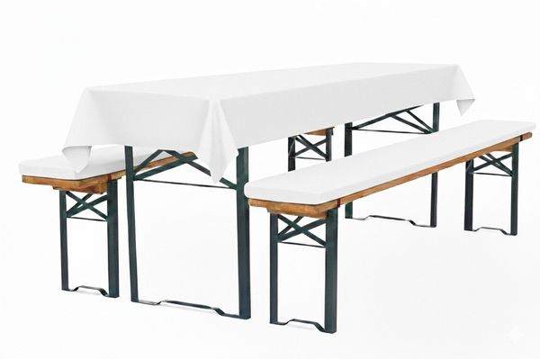 TexDeko Bankauflage Bierbankauflagen-Set mit Tischdecke 100x250cm (universal) 3TLG Set, (Set, 2x Auflage + 1x Tischdecke), blickdicht & waschbar