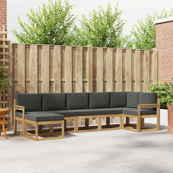 vidaXL Outdoor-Sofagarnitur 7 pcs Weiß und Anthrazit Polyester 3387936