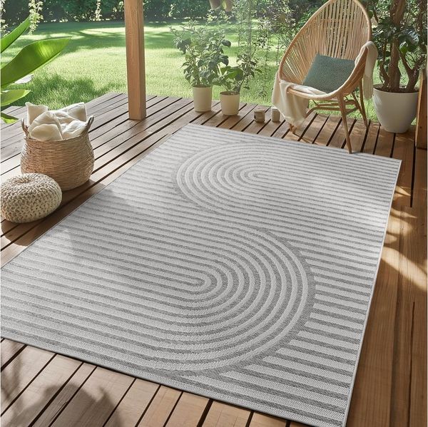 SIMPEX24 Outdoorteppich Boho Design, Läufer, Höhe: 5 mm, Outdoor Teppich Wetterfest Modern Design Wohnzimmer Küchen Terrasse