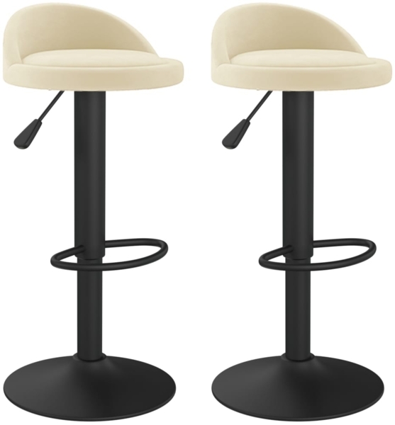 vidaXL Barhocker 2 Stk. Creme Samt [333600]