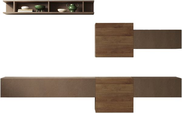 Home affaire Wohnwand Infinity, 6tlg. Breite 262 cm, Höhe variabel, Schrankwand, Anbauwand, (Lowboard hängend, 2x Hängeschrank, 2x Hängewürfel, Wandregal)