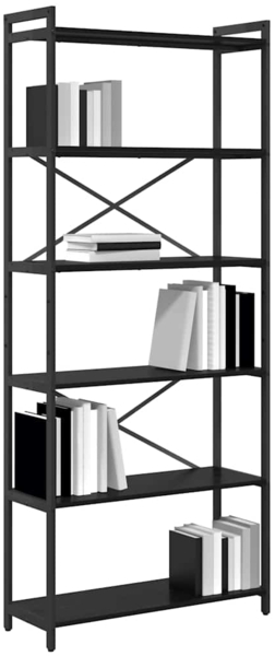 vidaXL Bücherregal Schwarz Eichen-Optik 80 x 30 x 188 cm Holzwerkstoff 868407 Bild 2
