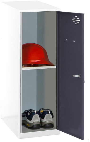 Simon Rack Simonlocker Kommode, klein, 915 x 400 x 500 mm, Amario aus Metall, inkl. Schlüssel, Weiß/Anthrazit
