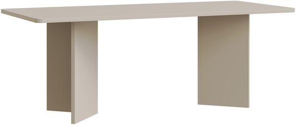 Selsey 'Qubeo" Esstisch, rechteckig mit abgerundeten Kanten und Wangengestell, Kaschmirgrau, 204x90x75 cm