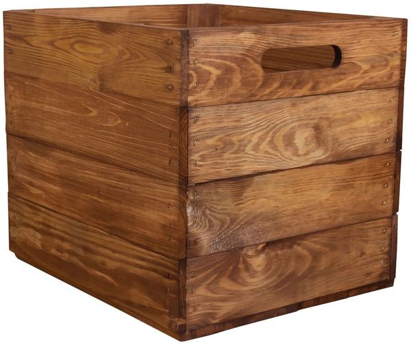 Kistenkolli Altes Land Allzweckkiste Holzkiste Vintage Ocker passend für Kallax und Expeditregale (Spar-Set, 1er Set)