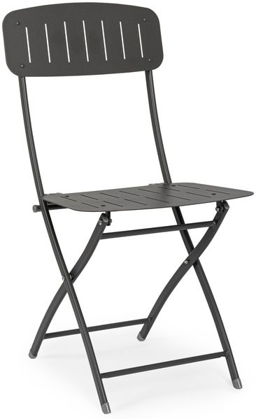 Gartenstuhl Yvonne 2er-Set Metall, modern klappbar, anthrazit, pflegeleicht für Deinen Garten