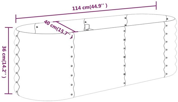 vidaXL Hochbeet Verzinkter Stahl 114x40x36 cm Braun 318865 Bild 6