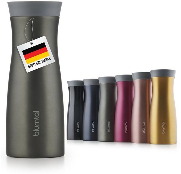 Blumtal Isolierflasche Blumtal auslaufsicherer Thermobecher London, Edelstahl Becher - 380ml