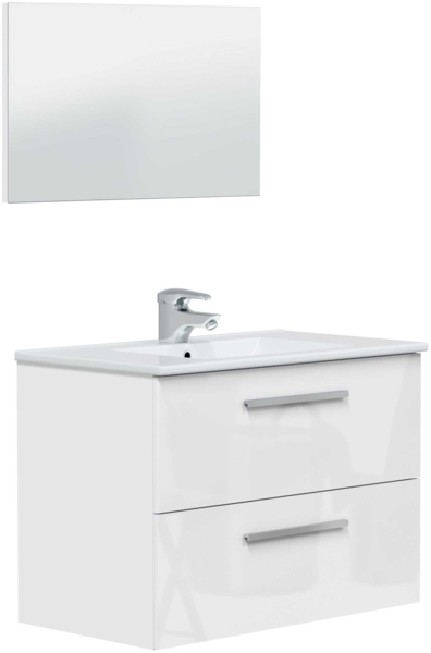 Badezimmer-Set >ARUBA< in weiß glänzend/Weiß lackiert - 80x57x45 (BxHxT) Bild 6