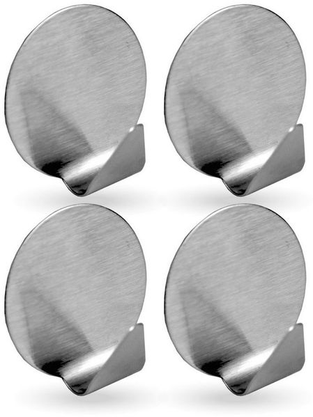Bestlivings Wandhaken Wandhaken Edelstahl, selbstklebend, 4er, Badezimmer, Türen, Duschen, Badewannen, Vorhänge, Küche, (4-St), Silber aus Edelstahl, Rostfrei Aufhänger Bilderhaken ohne Bohren