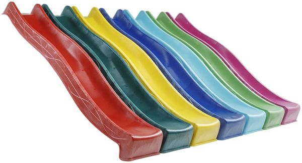 Wellenrutschbahn TSURI 3 m mit Wasseranschluss, Podesthöhe 1,50 m, Rutschenfarbe: Hellblau - Material: Kunststoff - Maße: 290 x 49.10 x 30 cm