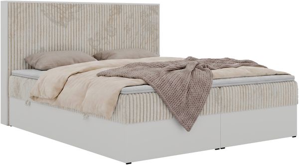 Boxspringbett TRAVIT, Doppelbett 7-Zonen-Multipocket-Matratze H4, Kopfteil, zwei Bettkästen, Topper T25 - 140 x 200 cm - Beige Cord Bild 7