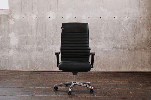 KAWOLA Bürostuhl ALEXIS Schreibtischstuhl Leder schwarz 110 x 72 x 72 cm