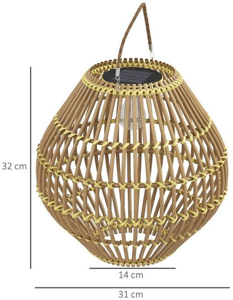 Novzep LED Gartenleuchte Gartenleuchte Solarleuchte Garten-Solarleuchte, PE-Rattan, Boho-Design, 31 x 31 x 32 cm Bild 3