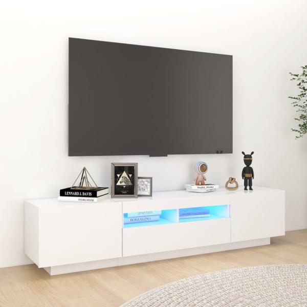 vidaXL TV-Schrank mit LED-Leuchten Weiß 180x35x40 cm 3081897