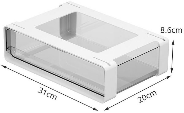 GarveeMore Bettanlage Ziehen Sie unter dem Desktop-Organizer heraus ziehen Sie die Regalschu, Kunststoff-Aufbewahrungsorganizer für SpeisekammerregaleBadezimmerHome