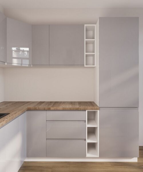 ROYAL24_MARKT Küchenzeile in U-Form K102-G780 - Aspen - Rundum gut organisiert, (Komplett Set), Hochwertig - Modern - Exklusiv.
