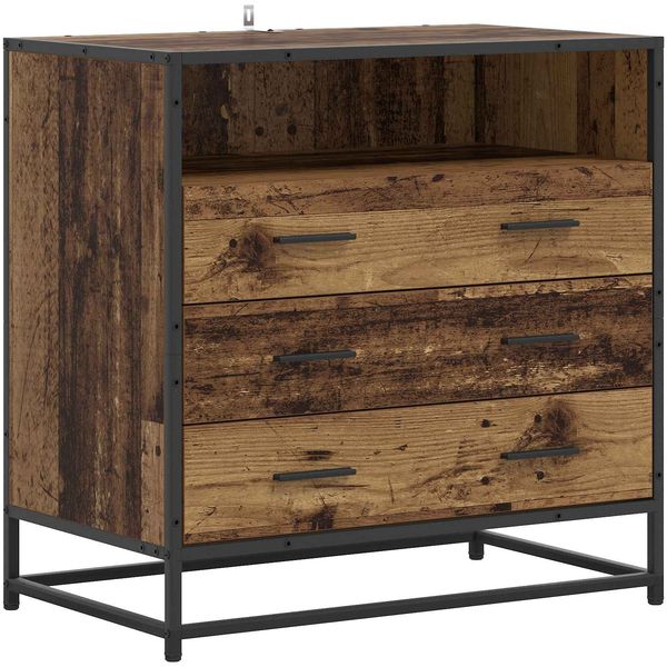 vidaXL Schubladenschrank 3-Schublade Altholz 70 x 41 x 70 cm 8010306