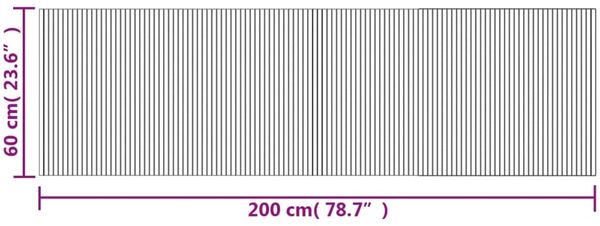 vidaXL Teppich Rechteckig Schwarz 60x200 cm Bambus 376714 Bild 8