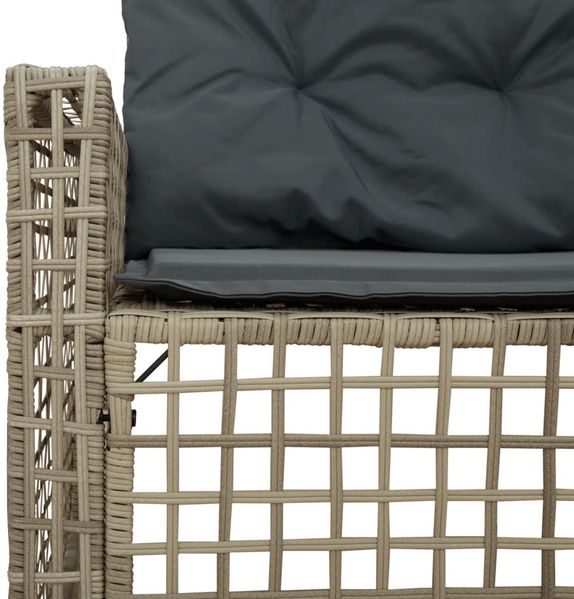 vidaXL Gartensofa in L-Form mit Kissen und Fußbank Hellgrau Polyrattan 365898 Bild 7
