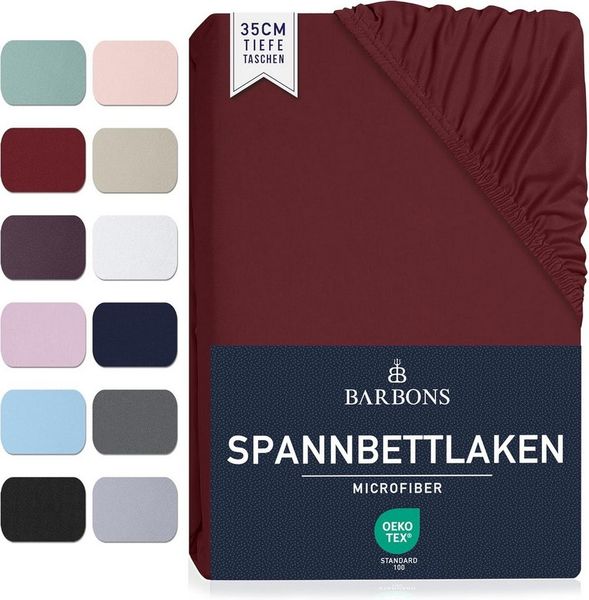 BARBONS Spannbettlaken Mikrofaser Bettlaken, 35 cm Tiefe Spannbetttuch, Gebürstete Polyester, (1 Stück), Topper