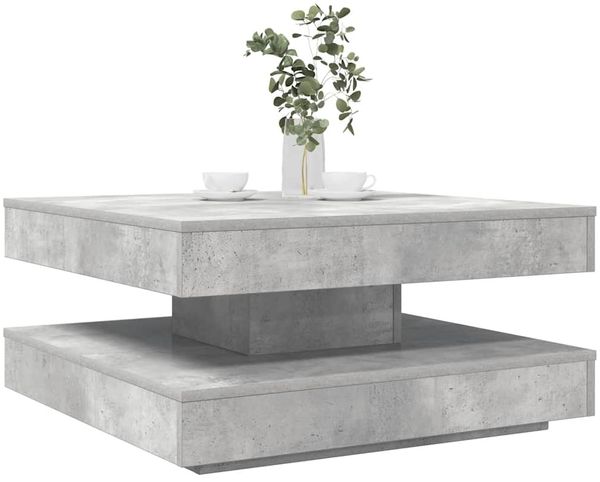 vidaXL Couchtisch 360-Grad Drehbar Betongrau 70x70x34,5 cm 858482