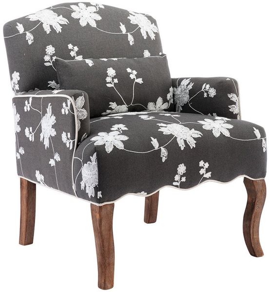 WAHSON OFFICE CHAIRS Sessel aus Leinen Retro Polstersessel mit Massivholzbeinen