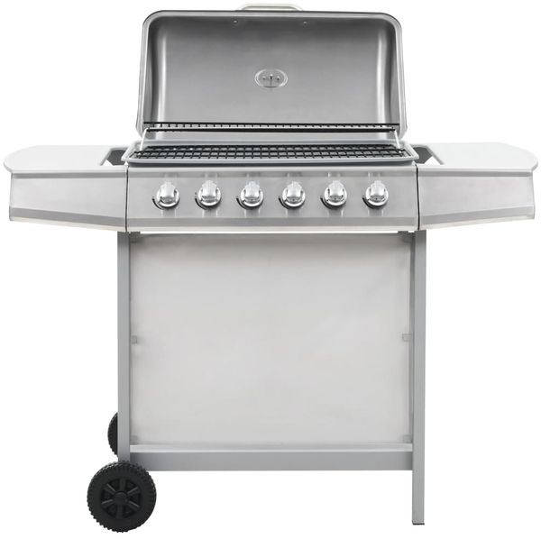 vidaXL Gasgrill mit 6 Flammen Edelstahl Silbern 44283