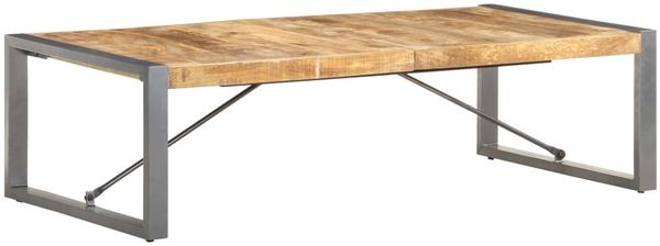 vidaXL Couchtisch 140 x 70 x 40 cm Raues Mangoholz, Form: rechteckig [321587]
